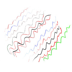 colored wavy lines in pencil abstract texture artist