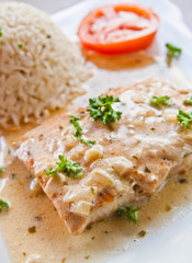grilled salmon and rice