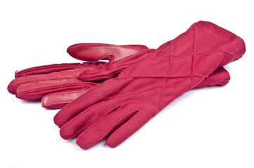 Pair of Red Gloves Isolated on White