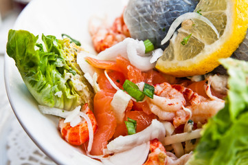 Fresh salmon salad