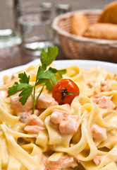 pasta and smoked salmon