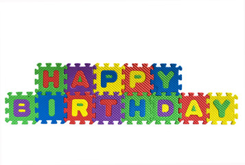 Happy Birthday sign with colorful letters isolated