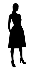 Vector - Silhouette fashion girl