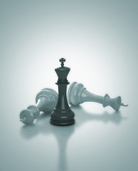 Chess pieces success concept
