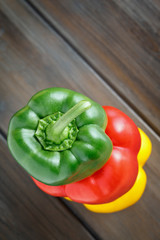 Paprika in drei Farben