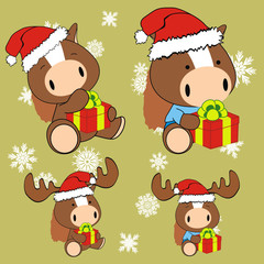 horse baby cartoon xmas set