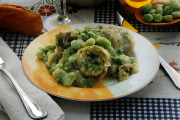 Alcachofas con guisantes y habas - 21