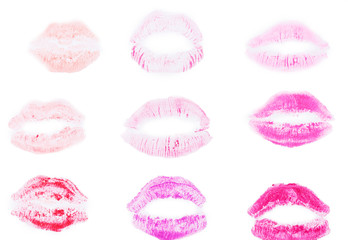 Collection of lips isolated on white