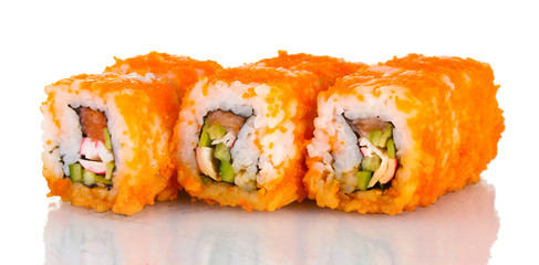 delicious sushi isolated on white