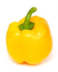 yellow pepper paprika on white background isolated