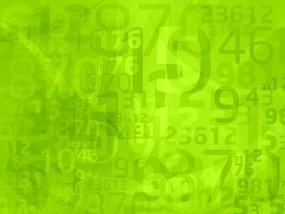 green background with abstract numbers