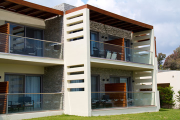 Beautiful hotel near the sea in Greece