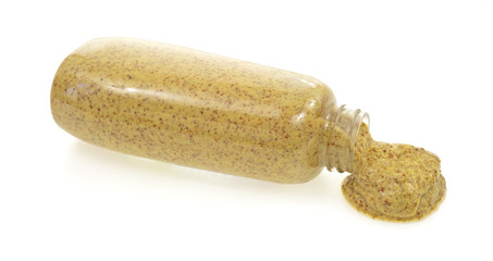 Horseradish sauce spilling from container