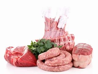 Washable wall murals Meat isolated raw meat