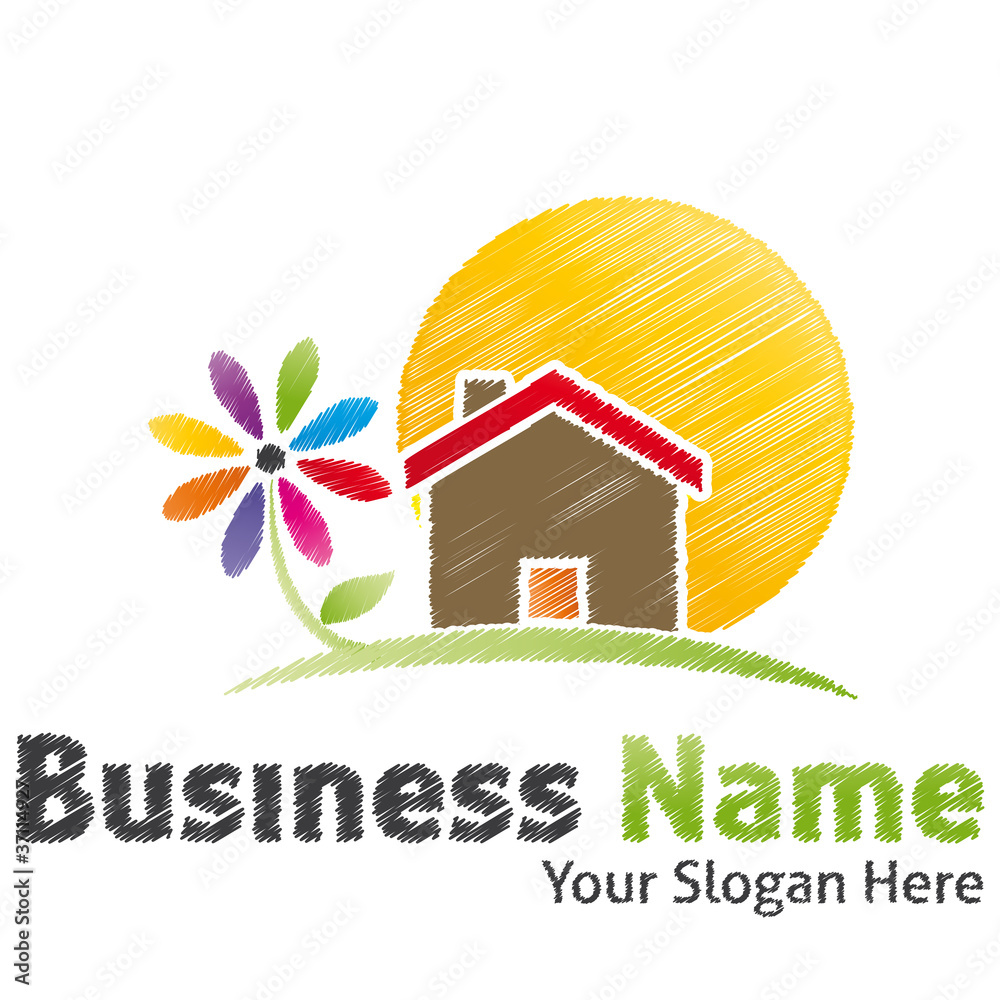 Wall mural logo business