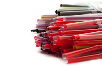 Fototapeta premium A pile of straws on the white background
