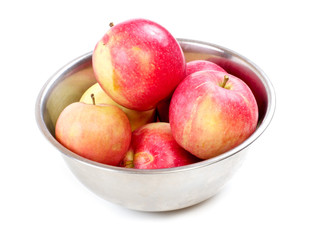 Freshly washed apples in colander