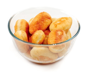 Homemade pasty isolated on white background