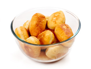 Homemade pasty isolated on white background