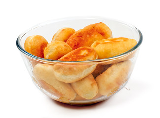 Homemade pasty isolated on white background