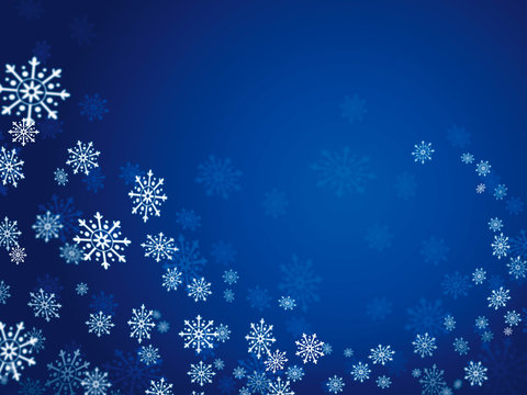 blue background with snowflakes wave