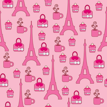 Pink bright wallpaper. Paris