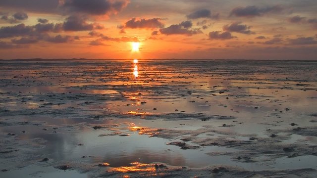 Sonnenuntergang im Watt