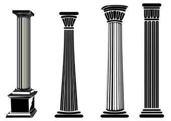 Set pf ancient column