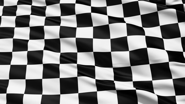 Fluttering Black And White Chequered Flag