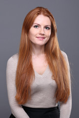 Fototapeta premium young beautiful redhair woman