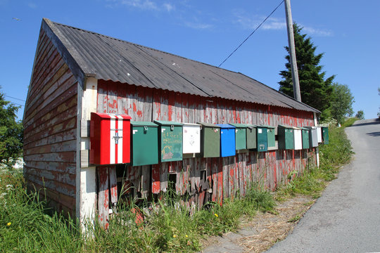 Hut and postboxes