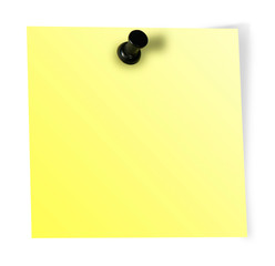 Black pin and yellow paper