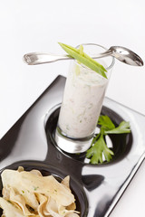 greek yogurt  with arugula