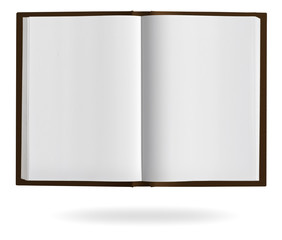 Open book with blank pages and clipping path