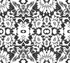 Beautiful white lace on black background