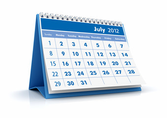 Calendario 2012. Julio