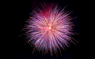 purple and golden fireworks