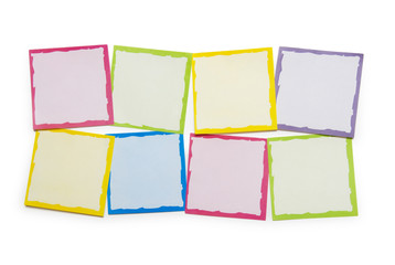 Reminder notes isolated on the white background