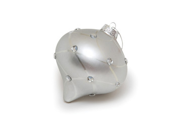 silver christmas ball on white background