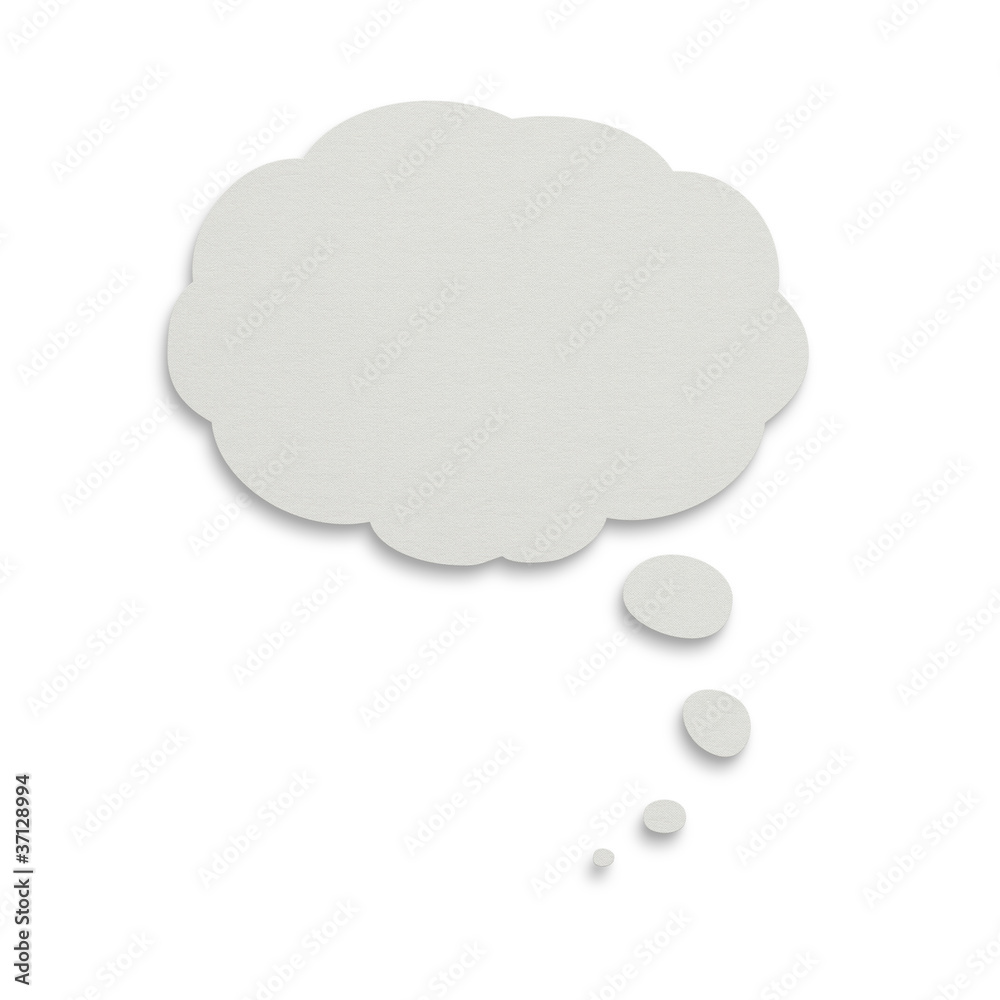 Fototapete paper thought bubble isolated with clipping path