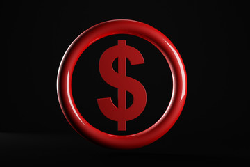 3d  dollar currency symbol