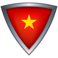 Steel shield with flag Vietnam