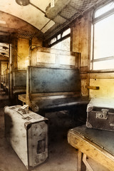 Last century rail car interior - 37130598
