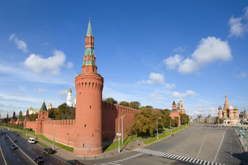 Fototapeta premium Kremlin, Red Square, St Basil Cathedral panorama, Moscow