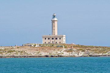 Fototapeta na wymiar St Eufemia Lighthouse. Vieste. Apulia. Włochy.