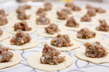 Many the stuck together pelmeni