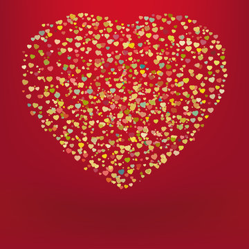 Beautiful colorful heart shape background. EPS 8