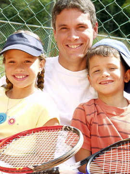 retrato de una familia tenis.
