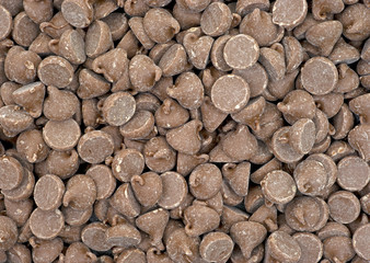 Close view milk chocolate chips