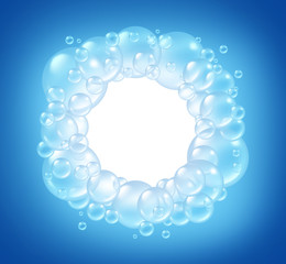 Bubbles blank circle in clean water
